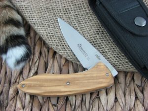 Maserin Cutlery Fly Olive Wood handles CPM-S35VN steel Satin finish 383-OL
