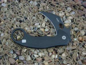 lionSteel Cutlery L.E.One Karambit with Black Anodized Aluminum handles LE1ABB