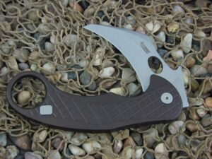 lionSteel Cutlery L.E.One Karambit with Earth Brown Anodized Aluminum handles LE1AES