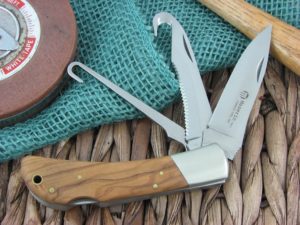 Maserin Cutlery Hunter 3 blade Olive Wood handles 440C steel Satin finish 125-3OL