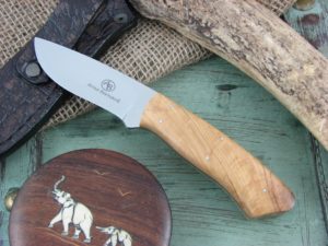 Arno Bernard Knives Wolverine Scavenger Wild Olive Wood handles N690 steel 4615