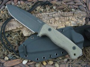 lionSteel T6 with OD Canvas Micarta handles Camp Knife